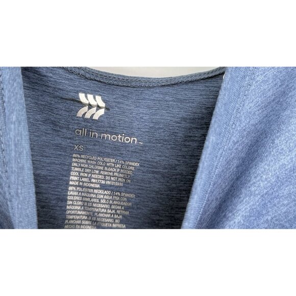 NWT All In Motion Blue Long Slv Peekaboo Back Athletic Shirt XS‎ Comfort Stretch - Picture 5 of 8
